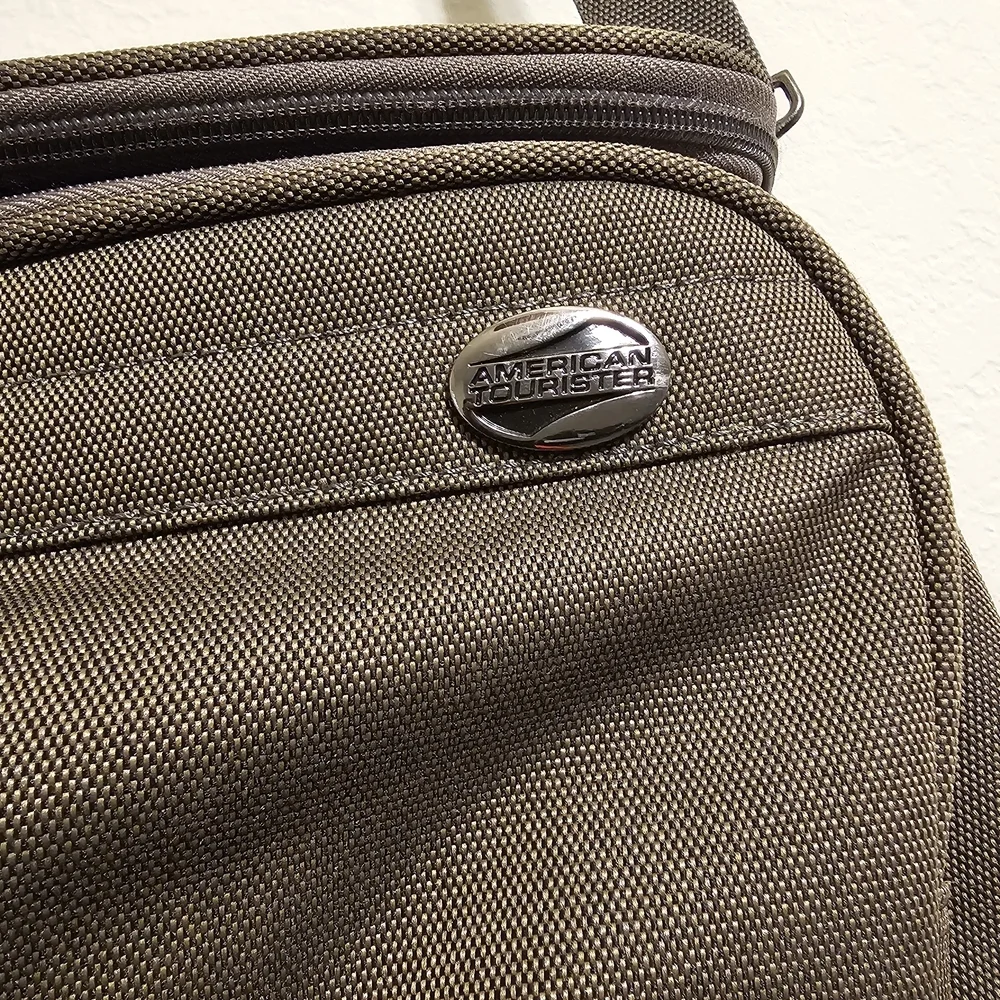 American Tourister Brown Textured Men’s Laptop Shoulder Bag